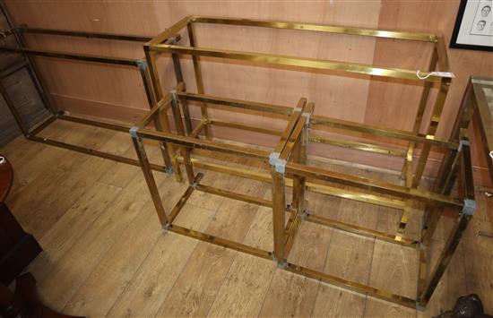Four gilt metal table bases (no tops) Largest 121cm